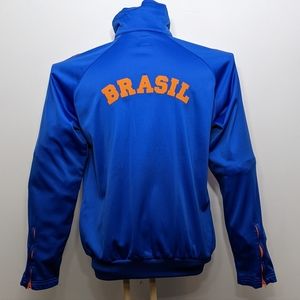 Adidas Originals Blue and Orange Zip-Up Brazil - Size Medium